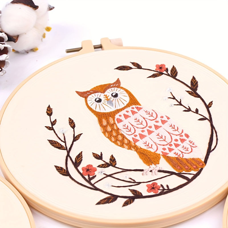 Embroidery Starter Kit for Adults - DIY Animal Butterfly Fox Deer Cross Stitch
