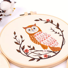 Embroidery Starter Kit for Adults - DIY Animal Butterfly Fox Deer Cross Stitch