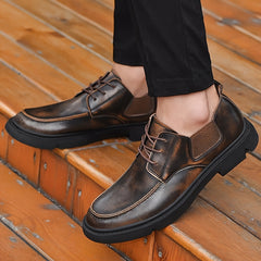 Men's Derby Shoes Elastic Panel Lace-up Front Business Formal Wedding