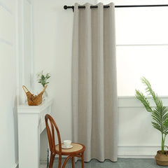 Khaki Cotton Linen Grommet Top Curtain for Home Decor and Privacy