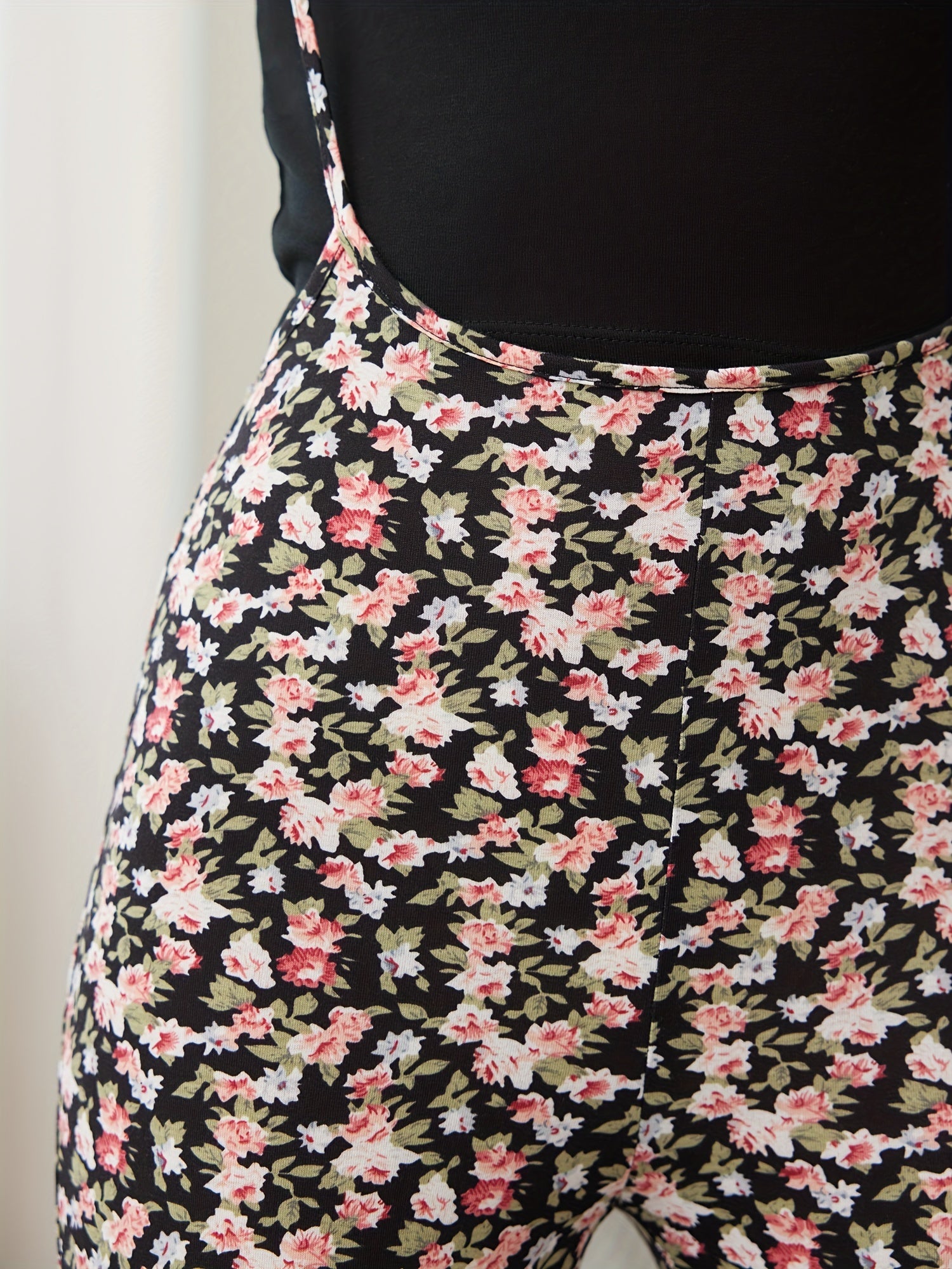 Ditsy Floral Print Jumpsuit Casual Slim Long Length Overall Jumpsuit
