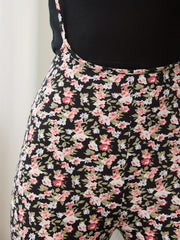 Ditsy Floral Print Jumpsuit Casual Slim Long Length Overall Jumpsuit