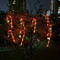 5pcs Solar Candy Cane Outdoor Decor Lights