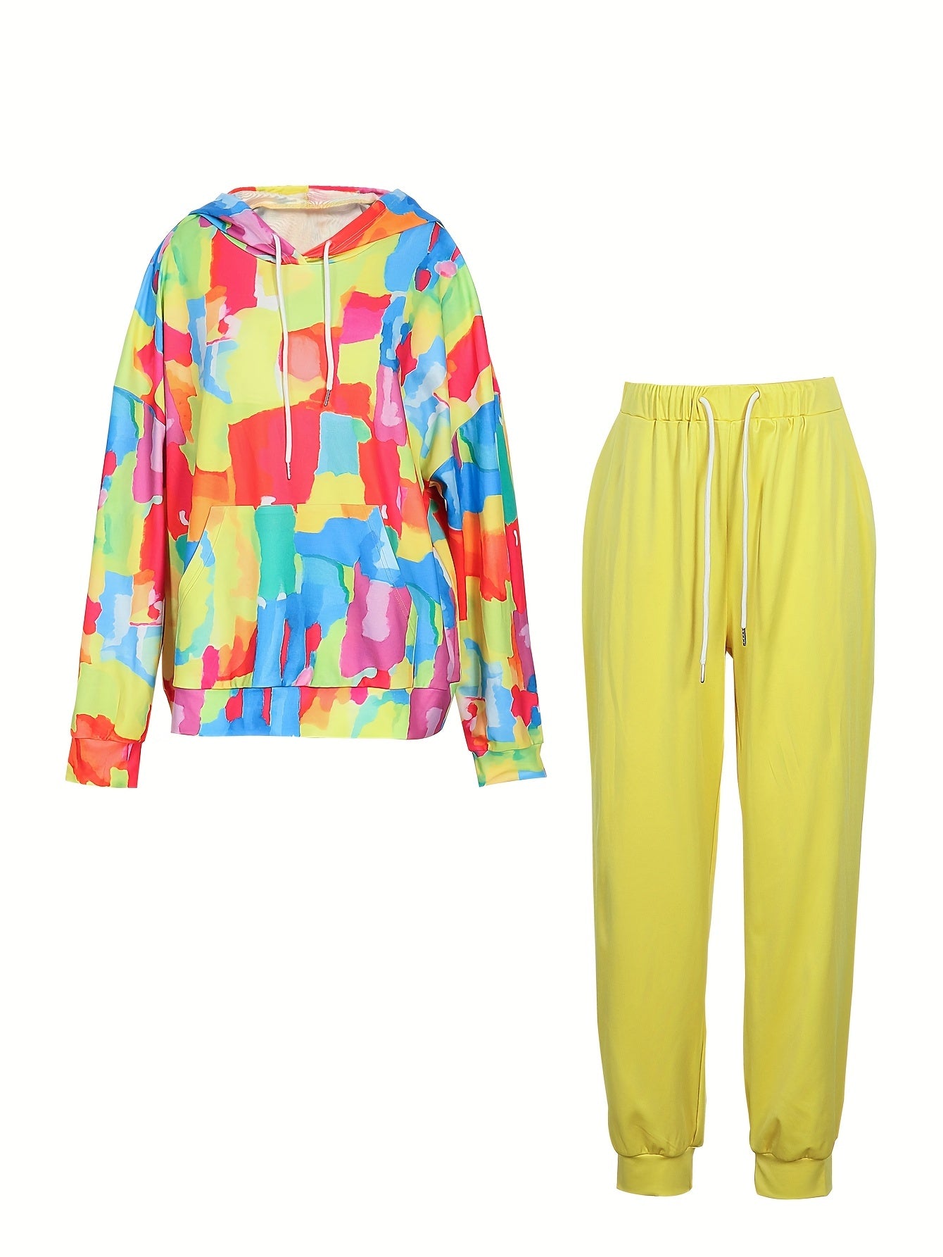 Tie Dye Hoodie & Joggers Set - Women's Plus Casual Outfit