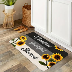 Sunflower Print Absorbent Non Slip Rug for Home Decor