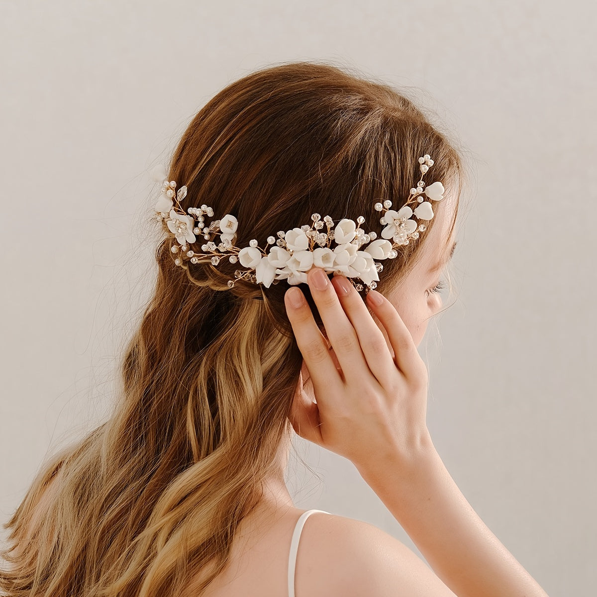 Crystal & Faux Pearl Bridal Comb Hairpiece Wedding Hairpin