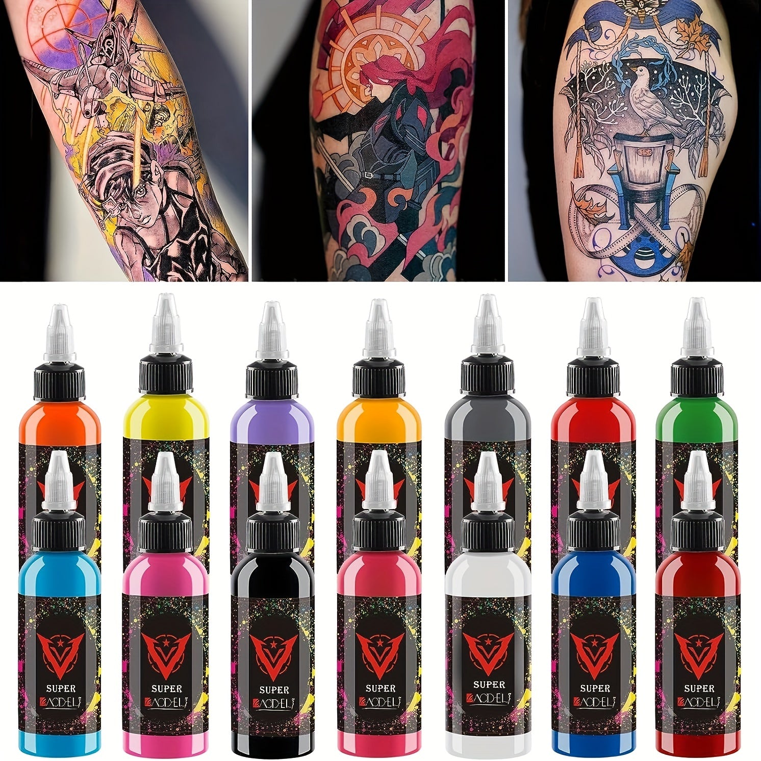 14pcs Professional Tattoo Ink Set Long Lasting Tattoo Pigment Set