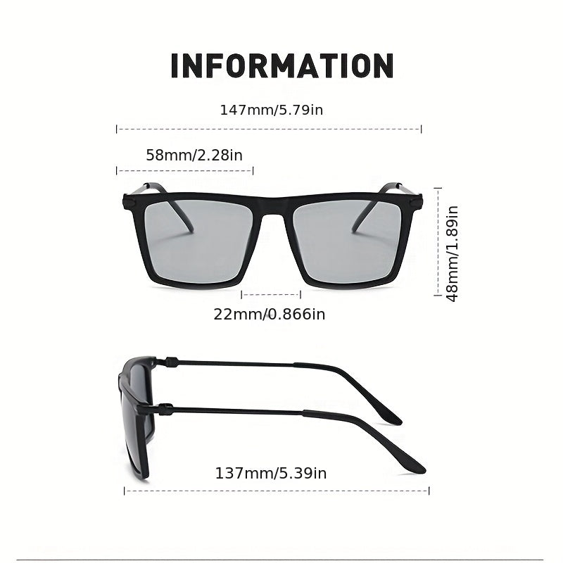 Men's Polarized Square Sunglasses UV400 Night Vision Glasses