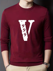 Men's V-Neck Knitted Sweater for Fall Winter