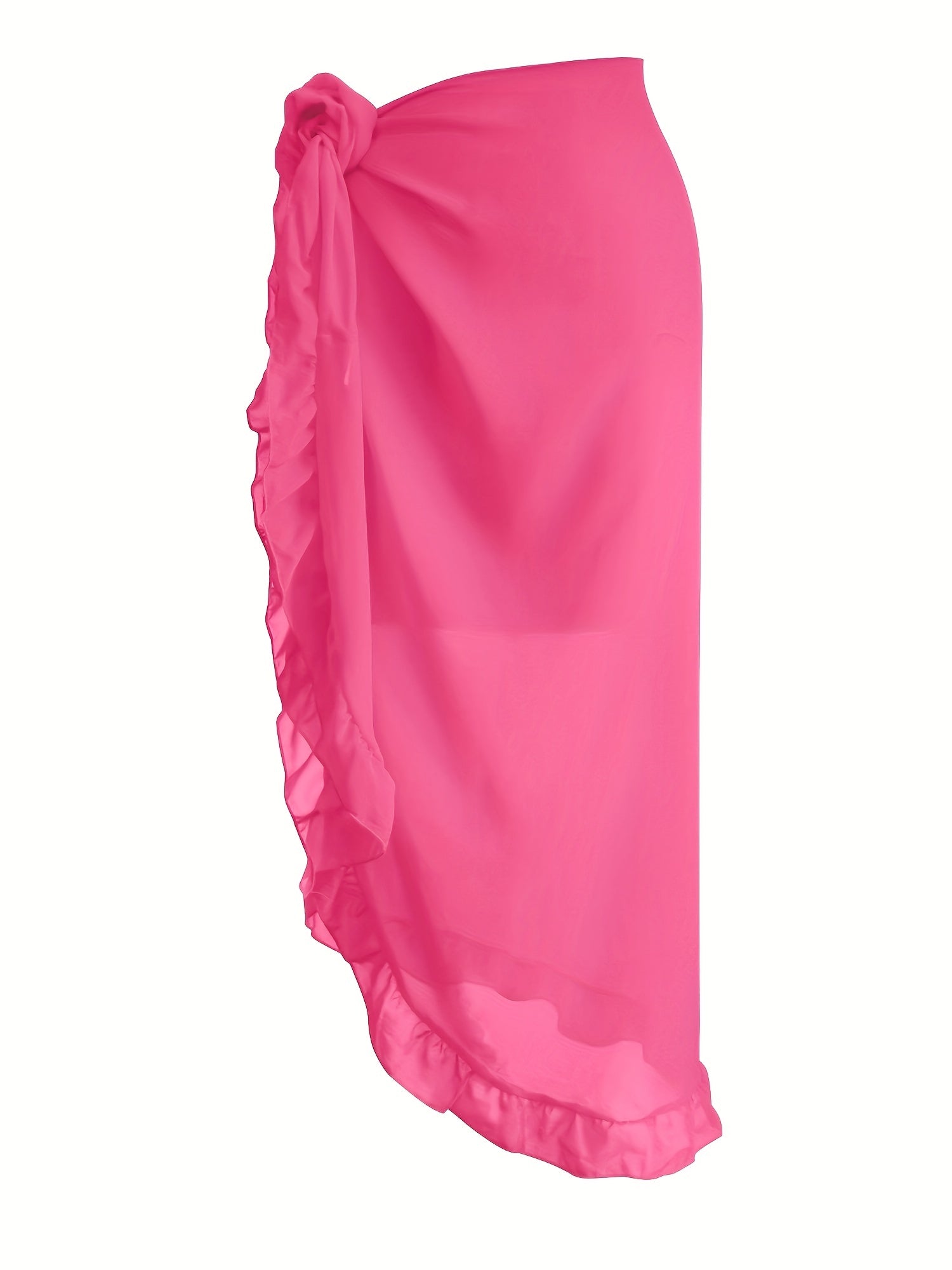 Ruffle Trim Knot Front Skirt Casual Beach Wear Skirt