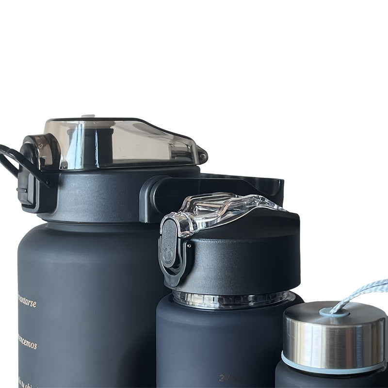 3pcs Portable Motivational Water Bottles with Scale for Outdoor Activities