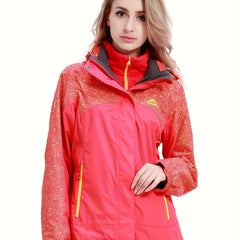 Women's 2 in 1 Ski Hooded Jacket Waterproof & Windproof Winter Snow Coat