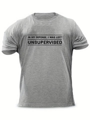 Left Unsupervised Men's Letter Print T-shirt for Summer Outdoor