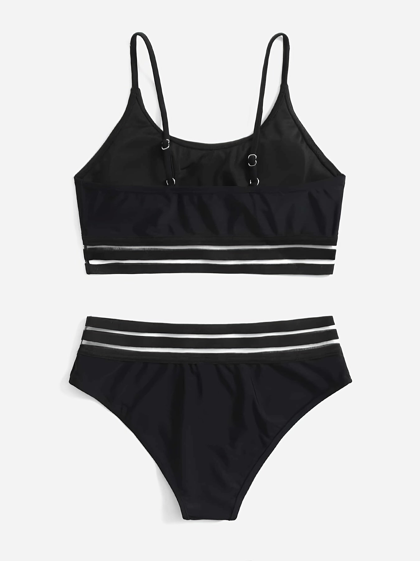 Girl's Solid Bikini Set for Summer Beach Vacation