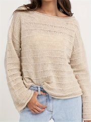 Casual Sweater Women's Solid Round Neck Jumper