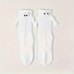 Cute Holding Hands Mid Tube Socks Women's Stockings