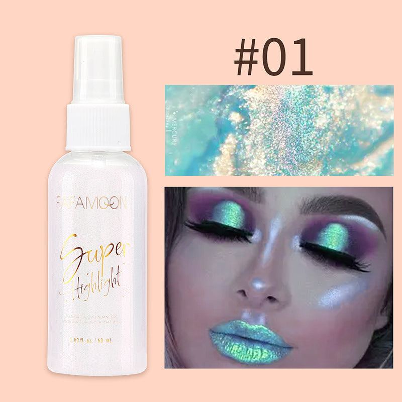 Colorful Body Highlighter Spray Fine Glitter Golden Powder