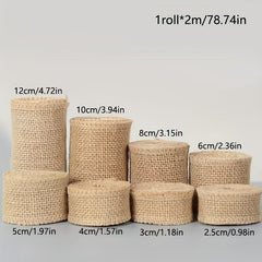 Linen Roll Woven Jute Fabric Sash Edge DIY Material Christmas Wedding Decor