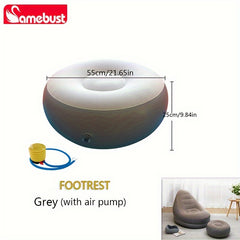 Inflatable Deck Chair With Ottoman Foldable Lounger Sofa