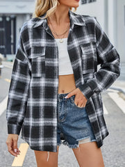 Plaid Print Long Sleeve Button Up Shirt