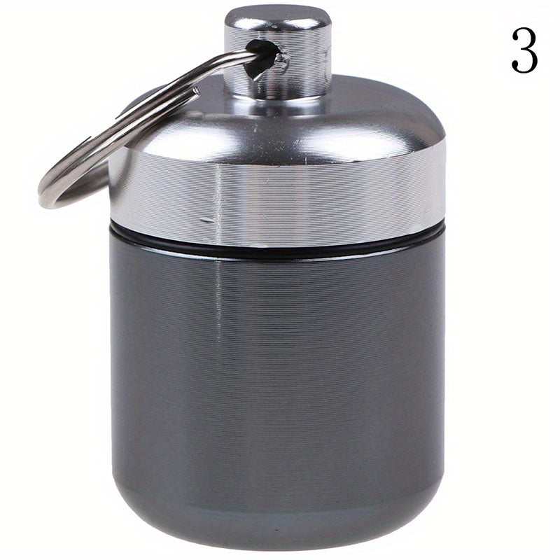 Mini Waterproof Aluminum Pill Box Case with Key Ring