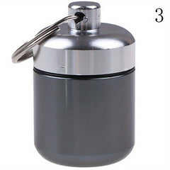Mini Waterproof Aluminum Pill Box Case with Key Ring