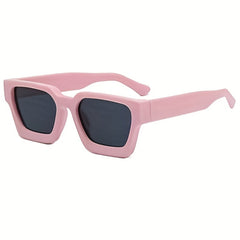 Large Square Frame Sunglasses Gradient Lens Wide Temple UV400