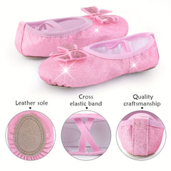 Girls Split Sole Sequin Ballet Shoes Soft Dancing Shoes