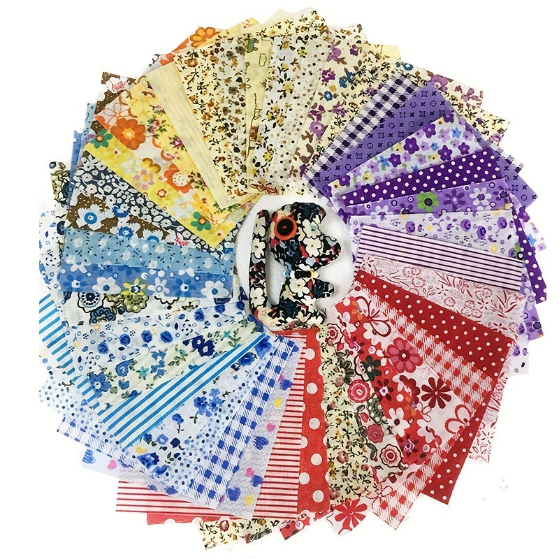 60/100pcs 9x9 Cotton Cloth Set DIY Floral Doll Patchwork Handcraft