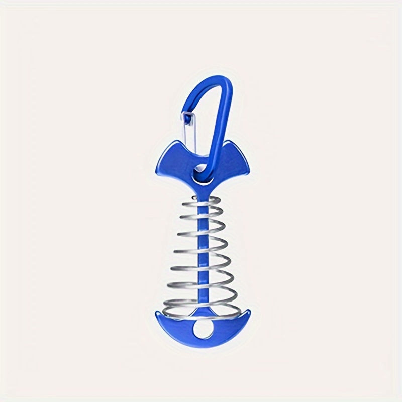 Aluminium Deck Anchor Pegs Carabiners Fishbone Stakes & Cord Adjusters