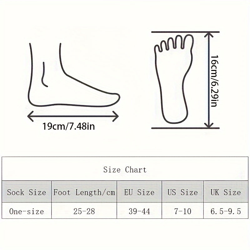5 Pairs Men's Cartoon Crew Socks Warm Comfy Casual Unisex Outdoor Wearing