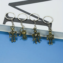 Retro 3D Hollow Robot Key Chain Bag Pendant Christmas Gift