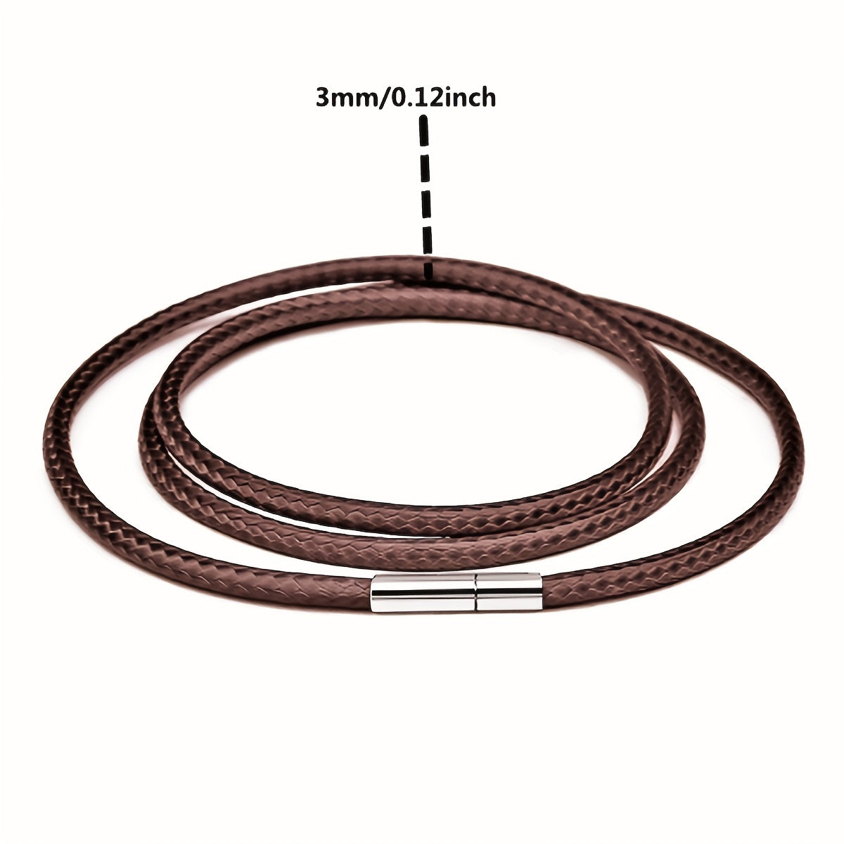 3mm Wax Leather Cord Choker Necklace Stainless Steel Clasp Thin 16 30 Mens