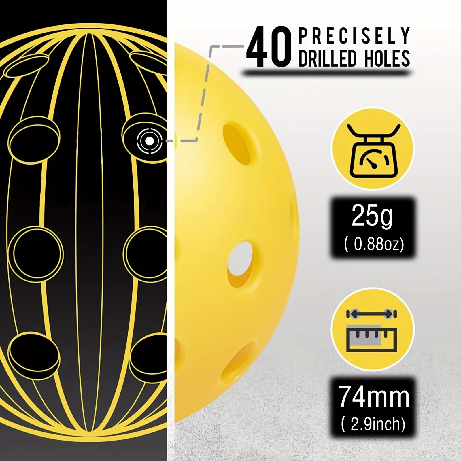 6pcs Outdoor USAPA Approved Pickleballs For Training