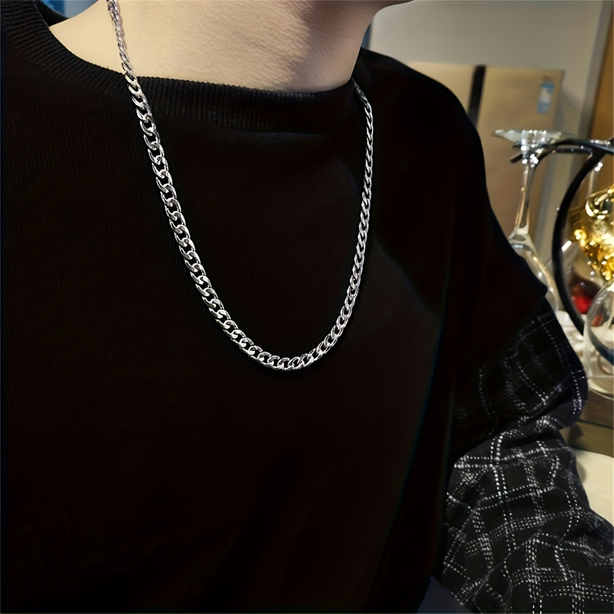 King Necklace For Him Cuban Link Chain Birthday Party Christmas Men