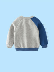 Dinosaur Print Boys Casual Sweatshirt Long Sleeve Crew Neck Tops