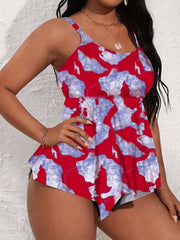 Floral Print Tankini Set Women's 2pcs Swimsuit