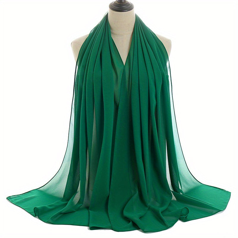 Pearl Chiffon Pullover Headscarf Malaysian Gauze Long Scarf