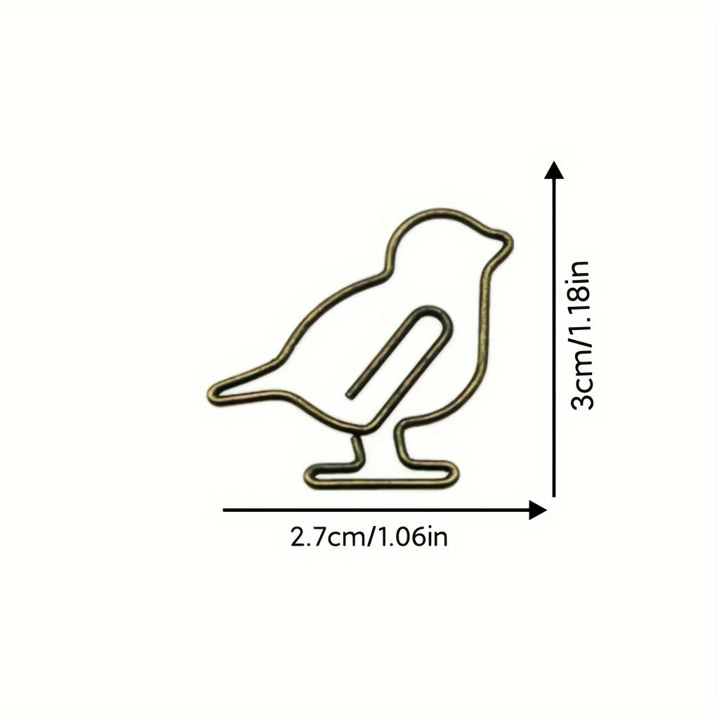 Bronze Bird Small Figure Paper Clips
