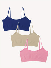 3pcs Girls Stripe Bras Soft Bralette Underwear