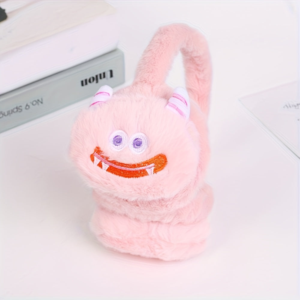 Plush Monster Cartoon Ear Warmers for Men Women Autumn Winter