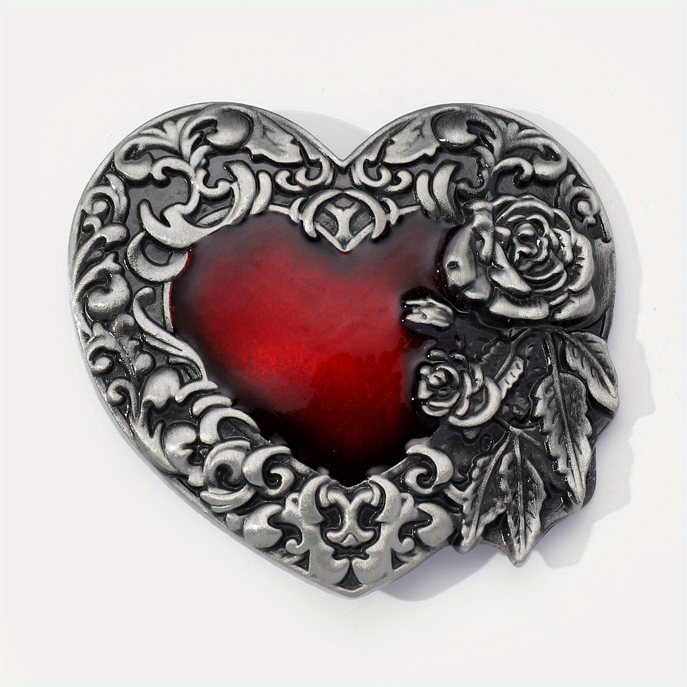 Vintage Rose Heart Belt Buckle For Women