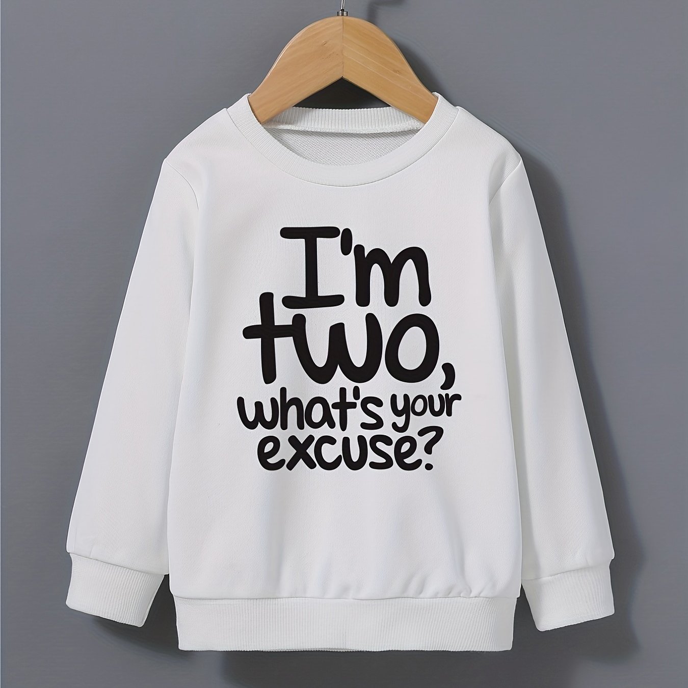 Boys Sweatshirt I'M TWO Print Casual Top Kids Clothes