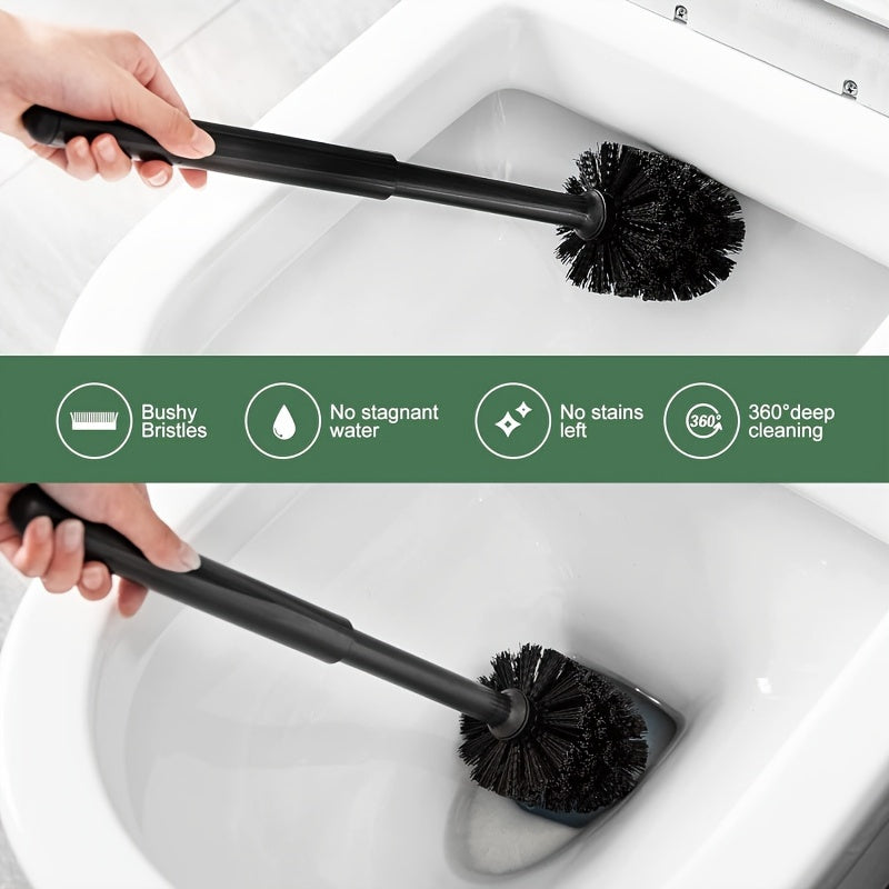 Toilet Plunger & Brush Set with Stand for Bathroom Cleaning