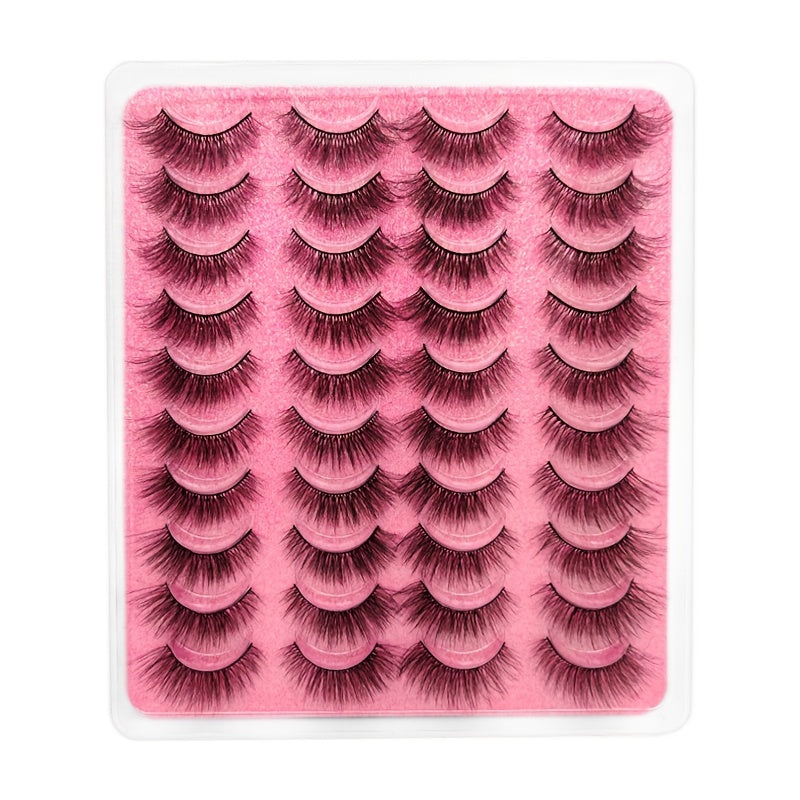 20 pairs 3D Faux Mink Eyelashes Natural Wispy Fluffy Extension Makeup