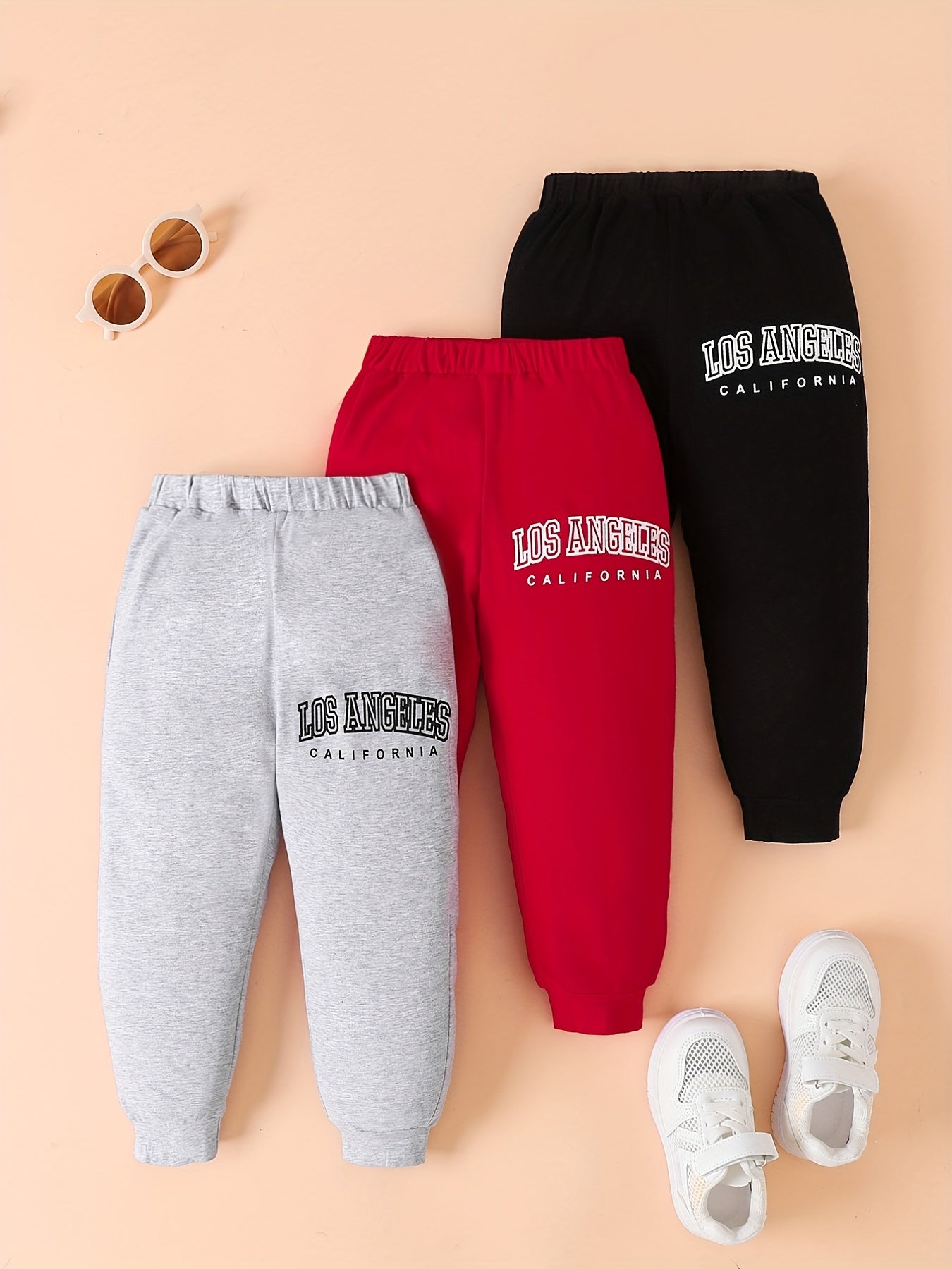 Baby Boys LA CA Sweatpants Casual Soft Cotton Trousers