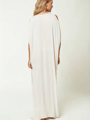 Embroidered Cold Shoulder Kaftan Dress
