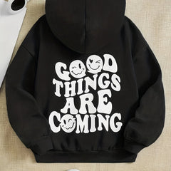 Girl's Fleece Slogan Hoodie Sweatshirt Pullover