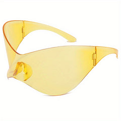 Oversized Shield Sunglasses Cyberpunk Mirror Lens UV400