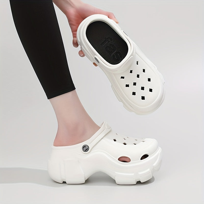 Women's Hollow Out Platform Clogs Casual Slip On Shoes